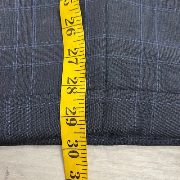 Luigi Bianchi Mantova Navy w/ Blue Plaid Super 120’s Suit 42L - Picture 11 of 11